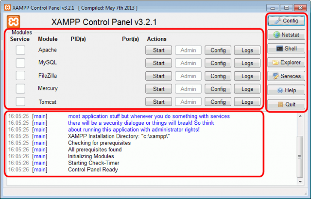 Как открыть xampp control panel